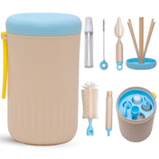 Adore Advanced PRACTO-The Smart Travel Bottle Cleaning Brush Kit & Drying Rack with Storage Case - Blue