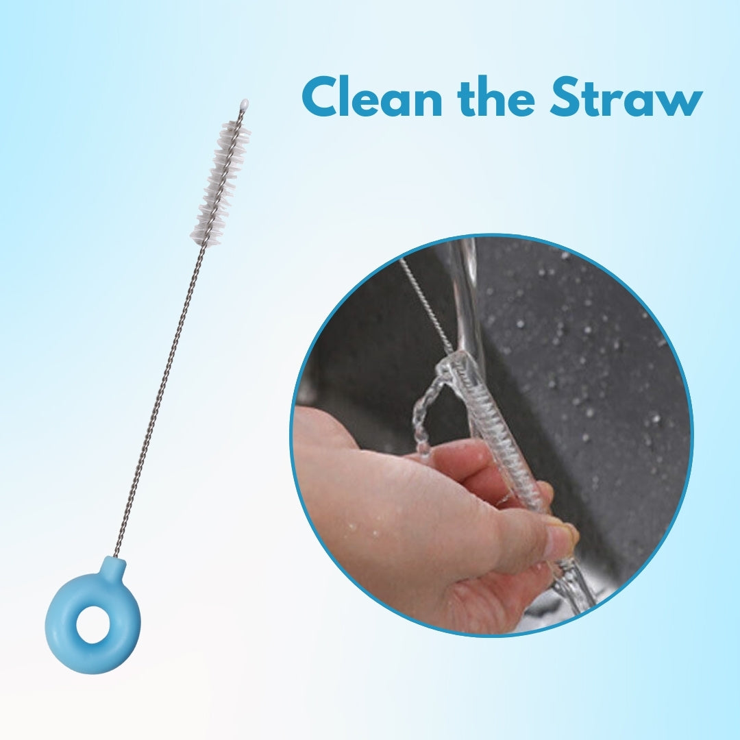 Adore Advanced PRACTO-The Smart Travel Bottle Cleaning Brush Kit & Drying Rack with Storage Case - Blue