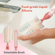 Adore Advanced PRACTO-The Smart Travel Bottle Cleaning Brush Kit & Drying Rack with Storage Case - Pink