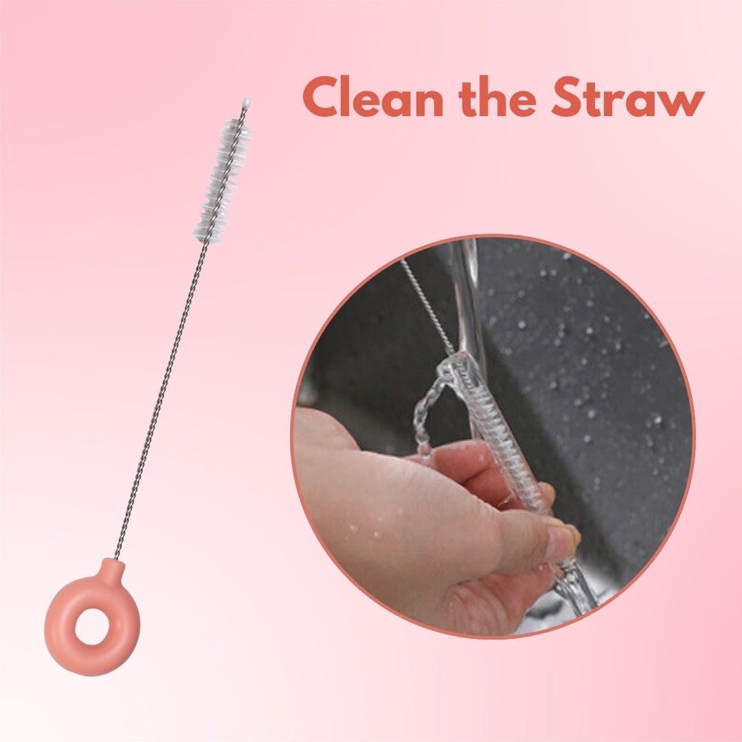 Adore Advanced PRACTO-The Smart Travel Bottle Cleaning Brush Kit & Drying Rack with Storage Case - Pink