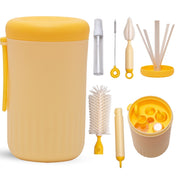 Adore Advanced PRACTO-The Smart Travel Bottle Cleaning Brush Kit & Drying Rack with Storage Case - Yellow