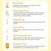 Adore Advanced PRACTO-The Smart Travel Bottle Cleaning Brush Kit & Drying Rack with Storage Case - Yellow