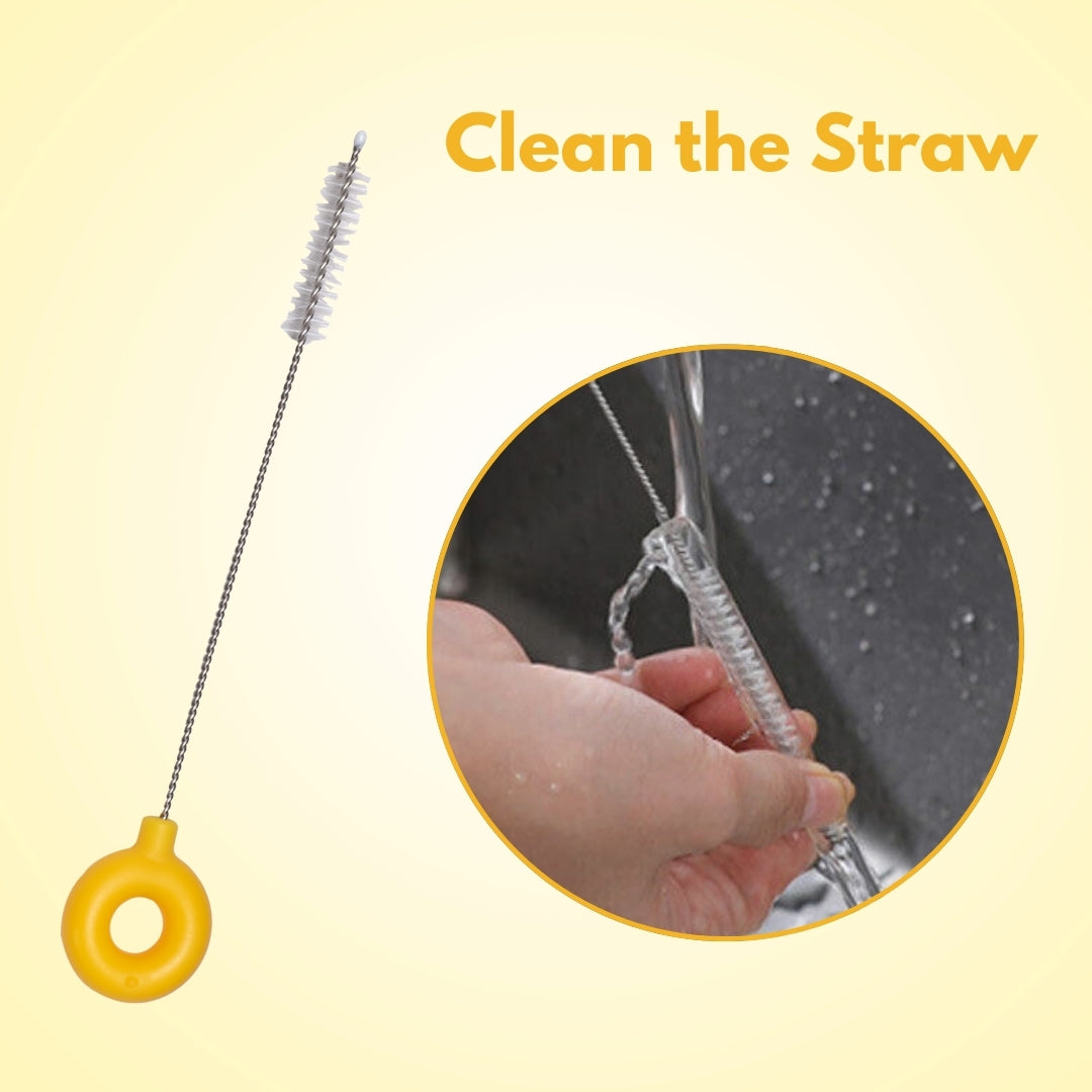 Adore Advanced PRACTO-The Smart Travel Bottle Cleaning Brush Kit & Drying Rack with Storage Case - Yellow