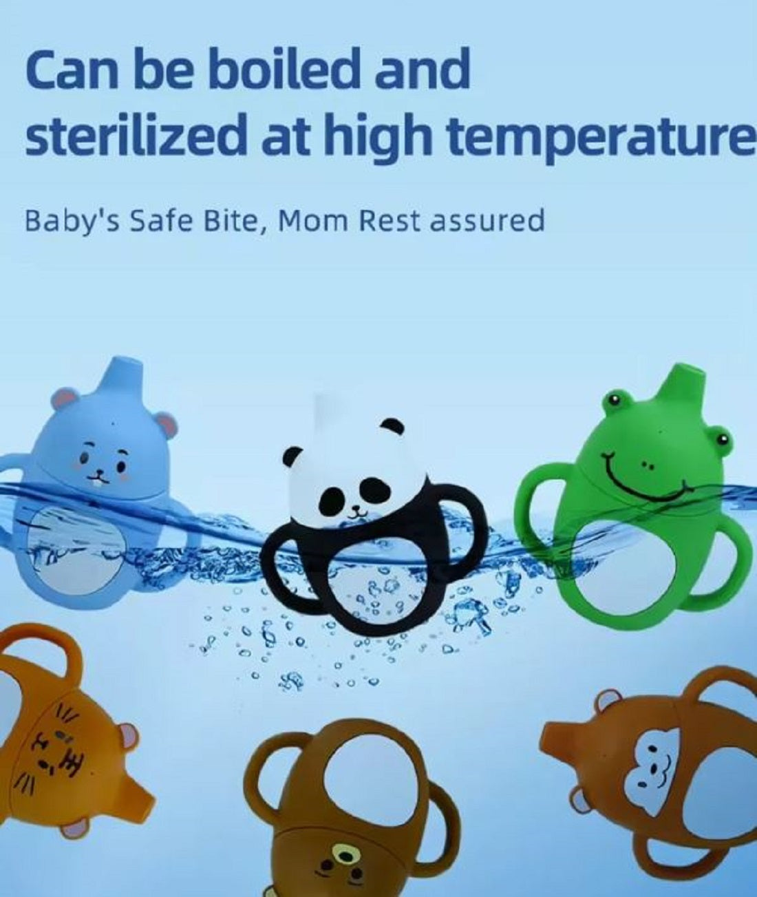 Adore Skippy Character Hood Silicone Spout Sipper with Handle 180ml - Blue Teddy