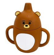Adore Skippy Character Hood Silicone Spout Sipper with Handle 180ml - Brown Teddy