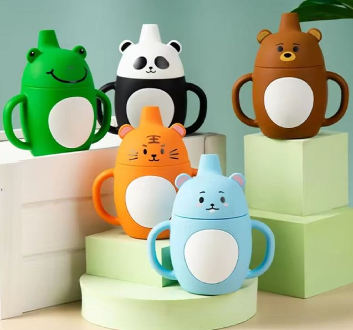 Adore Skippy Character Hood Silicone Spout Sipper with Handle 180ml - Brown Teddy