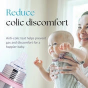Adore Magnus! Premium Wideneck Stainless Steel Feeding Bottle with anti-colic teat and Handle 250ml - Pink Dino