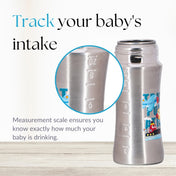 Adore Magnus! Premium Wideneck Stainless Steel Feeding Bottle with anti-colic teat and Handle 250ml - Blue Transport