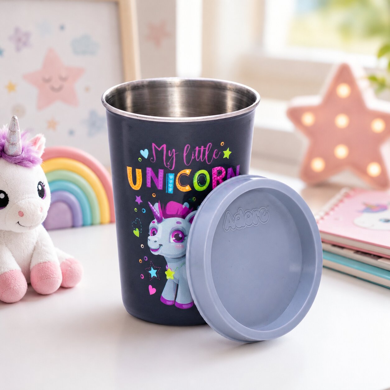 Adore Pro Numero Uno! The Character Printed Steel Tumbler 350mL - Unicorn