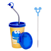 Adore Blissful! The Character Printed Steel Tumbler with Straw Lid Cap, Straw, Straw Brush set- 350ml - Dino