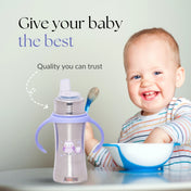 Adore Twilight 2in 1 Stainless Steel Sipper with Twin Handle 250ml - Purple Owl