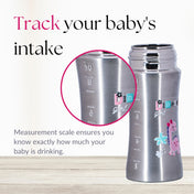 Adore Twilight 2in 1 Stainless Steel Sipper with Twin Handle 250ml - Pink Dino