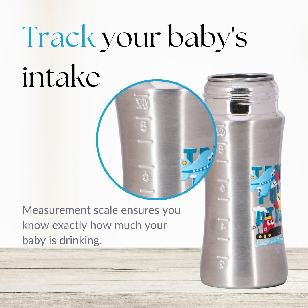 Adore Twilight 2in 1 Stainless Steel Sipper with Twin Handle 250ml - Blue Transport