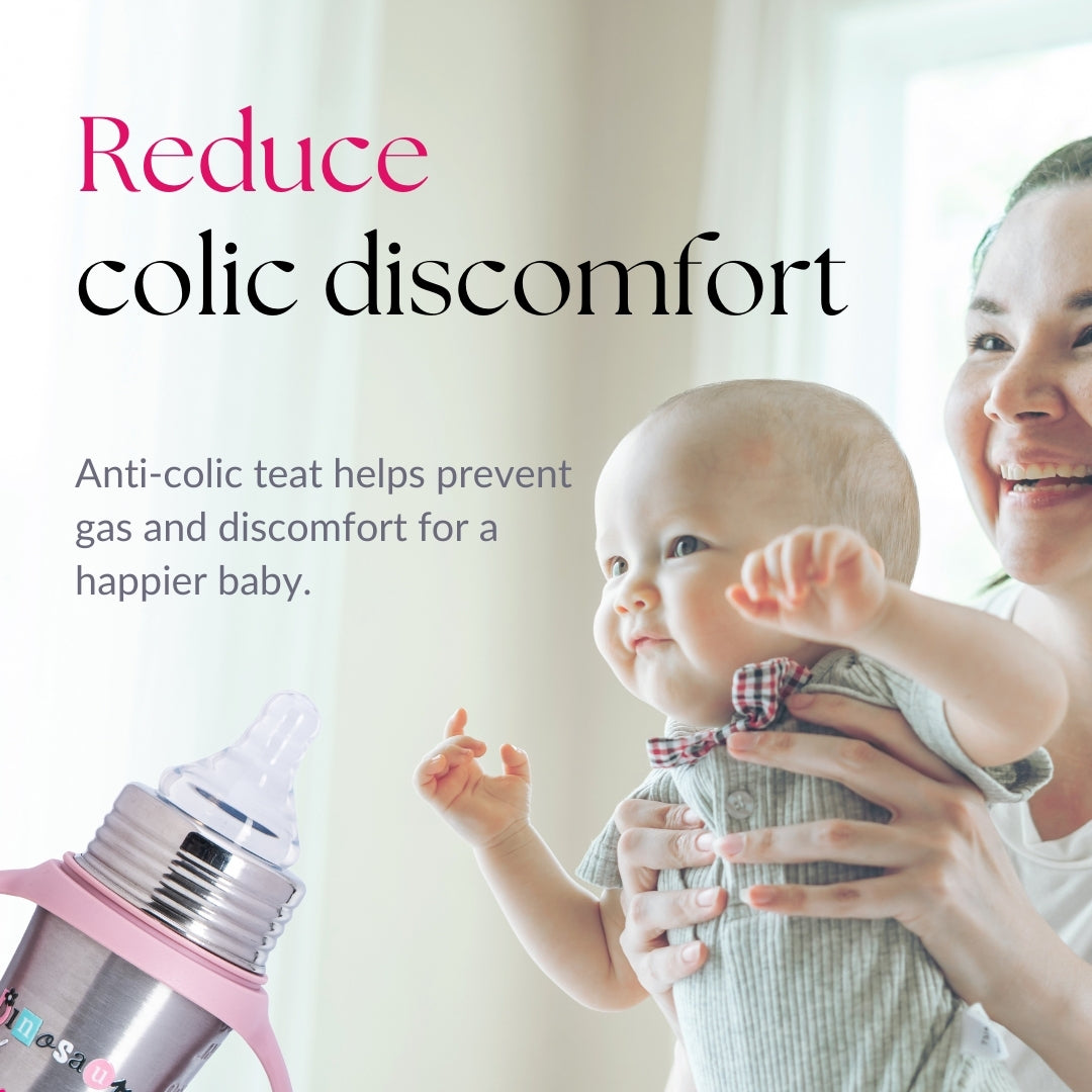 Adore Trion 3 in 1 Stainless Steel Sipper with Twin Handle 250ml- Pink Dino