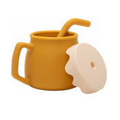 Adore ZEST 2 in 1 Silicone Sip n Snack Sippy Cup with Straw - 180 ml - Yellow