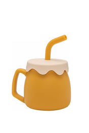 Adore ZEST 2 in 1 Silicone Sip n Snack Sippy Cup with Straw - 180 ml - Yellow