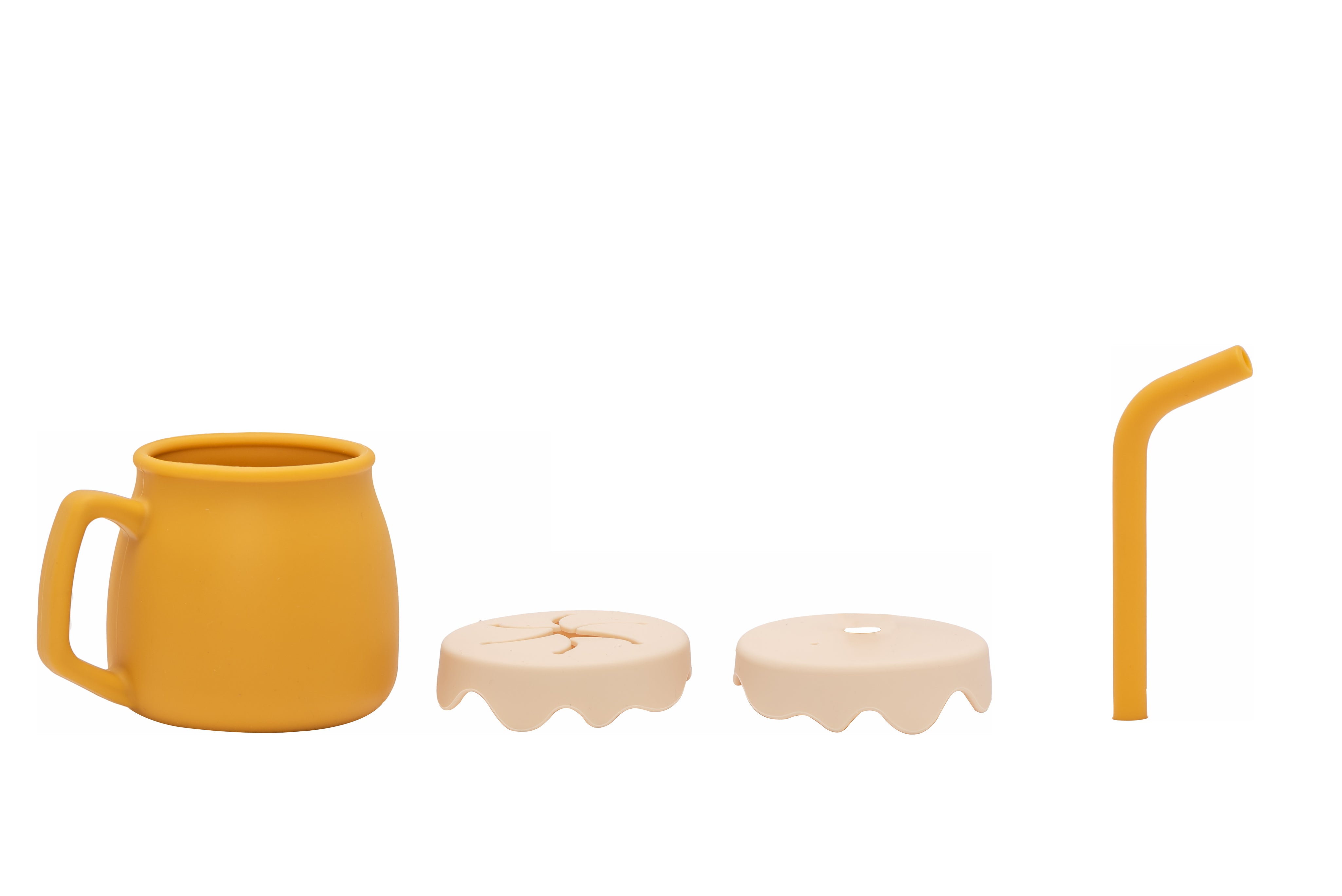 Adore ZEST 2 in 1 Silicone Sip n Snack Sippy Cup with Straw - 180 ml - Yellow