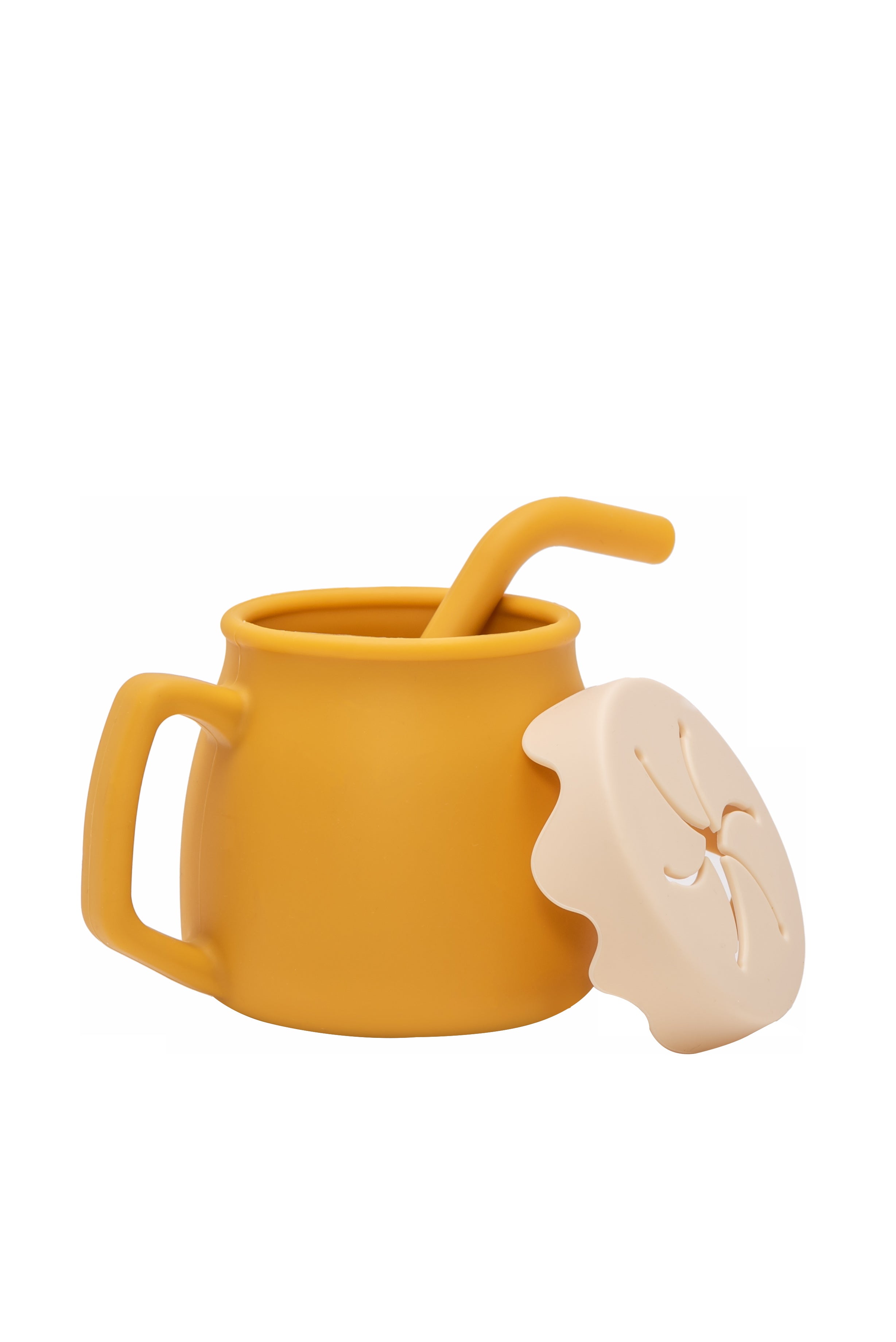 Adore ZEST 2 in 1 Silicone Sip n Snack Sippy Cup with Straw - 180 ml - Yellow