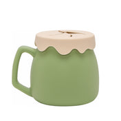 Adore ZEST 2 in 1 Silicone Sip n Snack Sippy Cup with Straw - 180 ml - Military Green