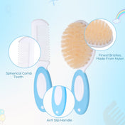 Adore NATURO- The Natural Soft Bristle Baby Brush & Comb Set - Blue