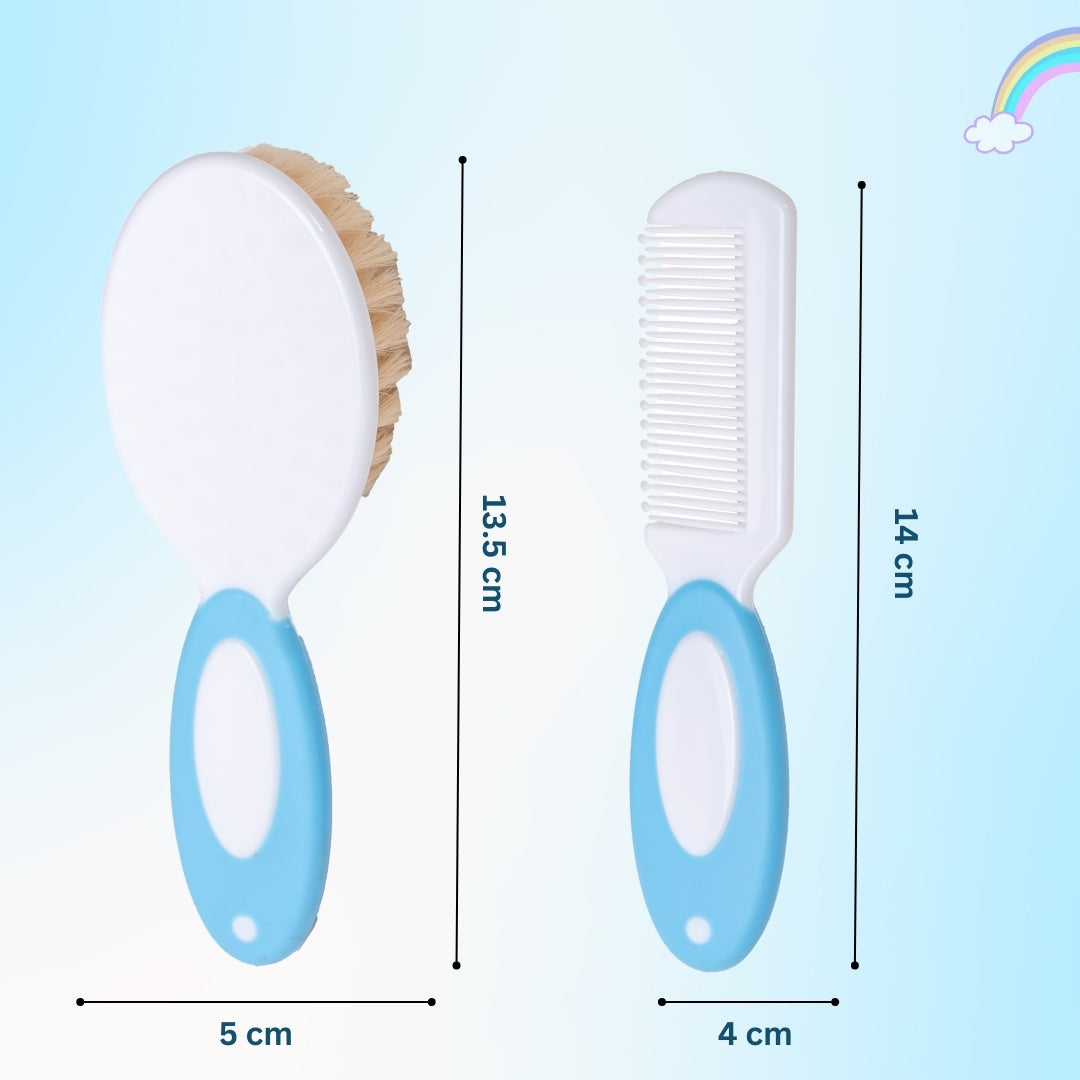 Adore NATURO- The Natural Soft Bristle Baby Brush & Comb Set - Blue