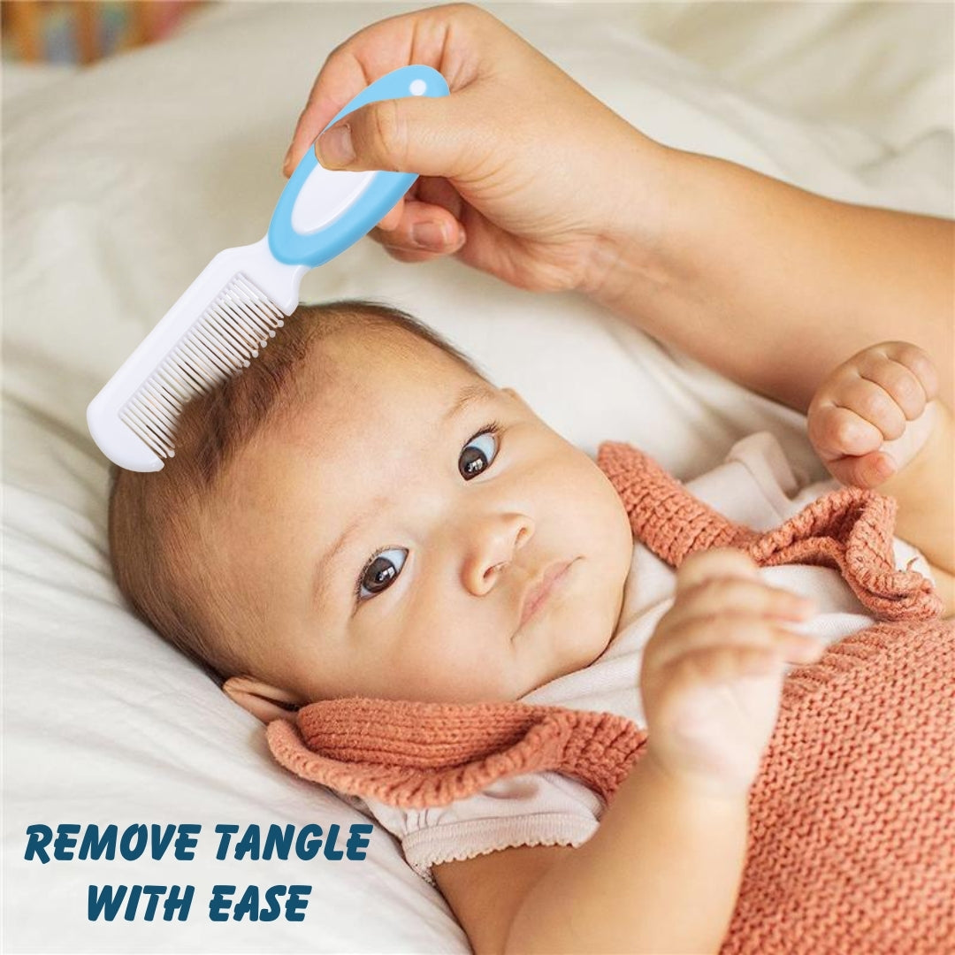 Adore NATURO- The Natural Soft Bristle Baby Brush & Comb Set - Blue