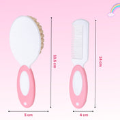Adore NATURO- The Natural Soft Bristle Baby Brush & Comb Set - Pink