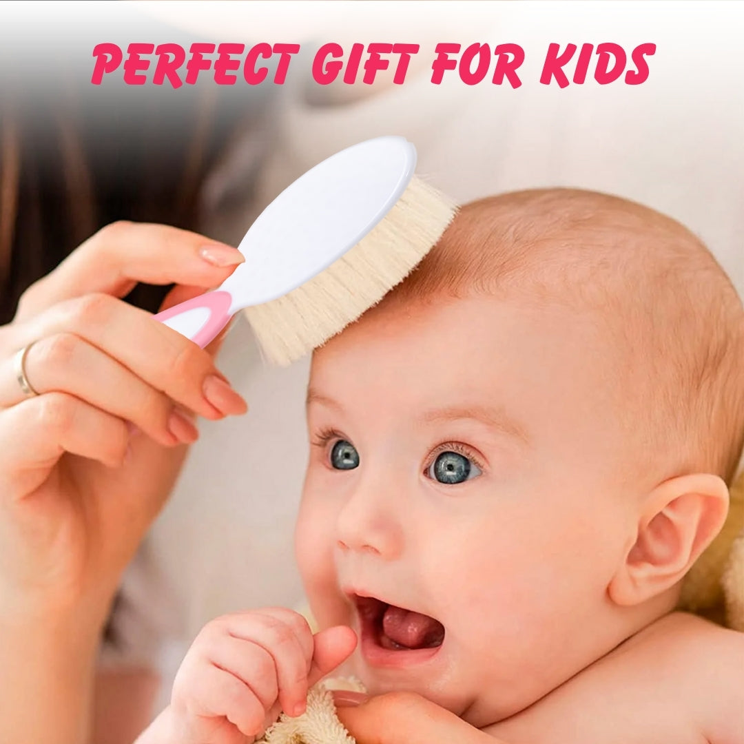 Adore NATURO- The Natural Soft Bristle Baby Brush & Comb Set - Pink