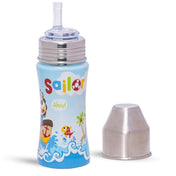 Adore GAMMA Premium Printed Stainless Steel Straw Sipper with Gravity Ball- Sailor 250ml