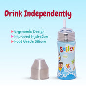 Adore GAMMA Premium Printed Stainless Steel Straw Sipper with Gravity Ball- Sailor 250ml