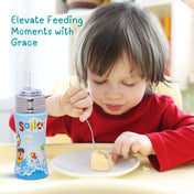 Adore GAMMA Premium Printed Stainless Steel Straw Sipper with Gravity Ball- Sailor 250ml