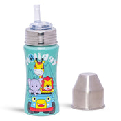 Adore Gamma Printed Stainless Steel Straw Sipper with Gravity Ball- 250ml - Holiday