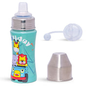 Adore EPSILON 2 Stage Premium Printed Stainless Steel Spout and Straw Sipper 250ml- Holiday Safari
