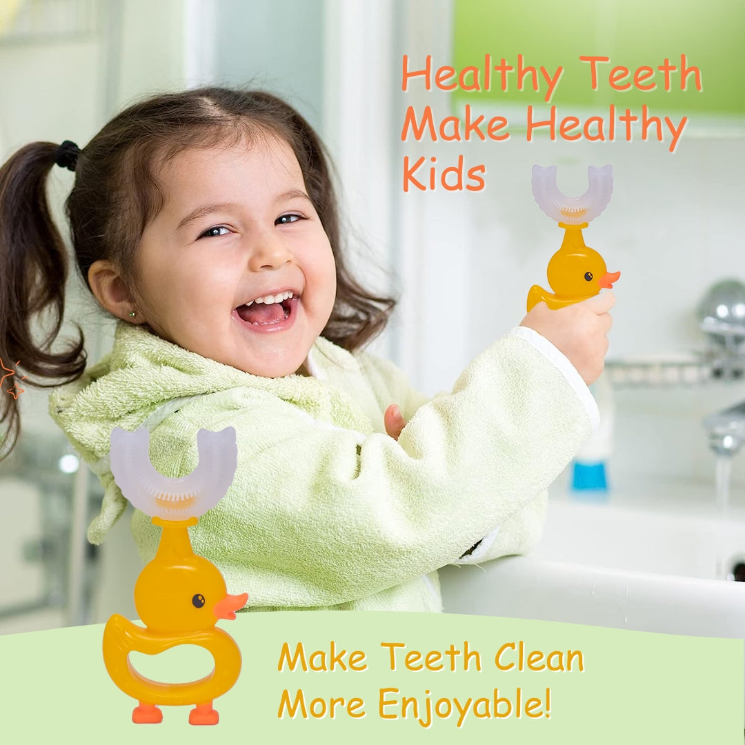 Adore Quack Quack U Shaped Chick Design Toothbrush 2-7 Years- Pack of 2