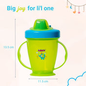 Adore Birdy Hard Spout Sipper cup with Twin Handle & Spill Proof Lid- 210ml - Green Blue