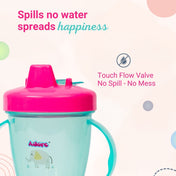 Adore Birdy Hard Spout Sipper cup with Twin Handle & Spill Proof Lid- 210ml - Blue Pink