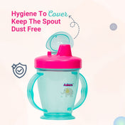 Adore Birdy Hard Spout Sipper cup with Twin Handle & Spill Proof Lid- 210ml - Blue Pink