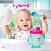 Adore Birdy Hard Spout Sipper cup with Twin Handle & Spill Proof Lid- 210ml - Blue Pink