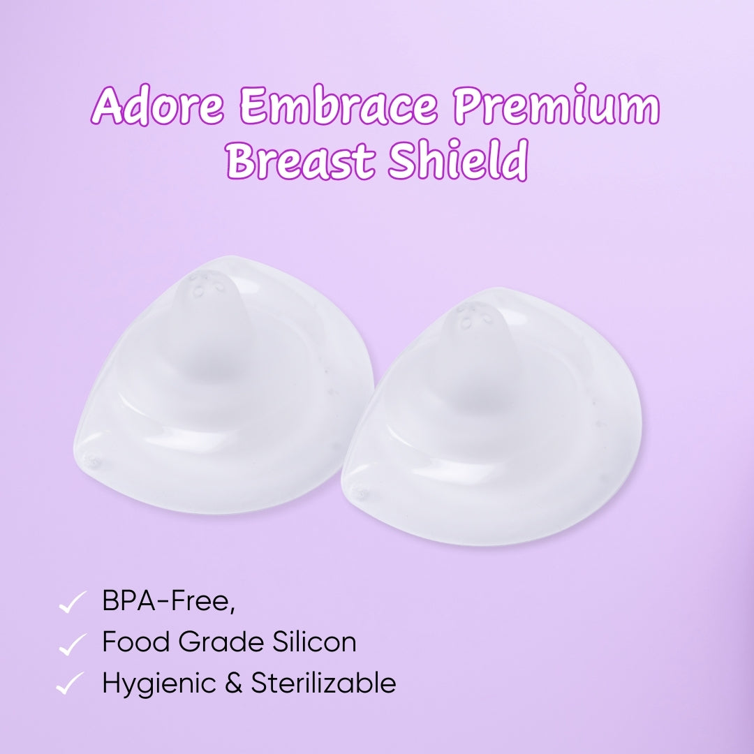 Adore Embrace Premium Super Soft Silicon Breast Shield with Storage Case-1 Pair - Purple
