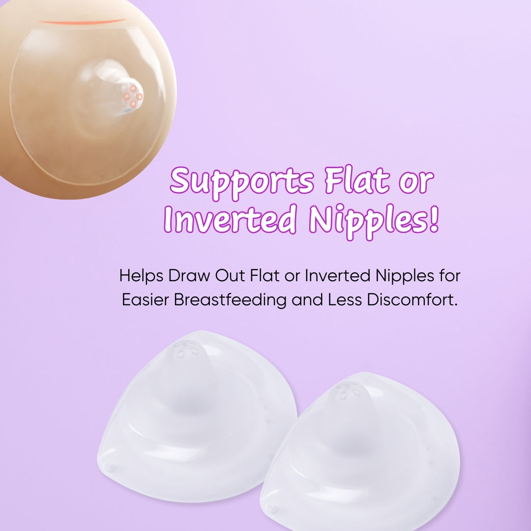 Adore Embrace Premium Super Soft Silicon Breast Shield with Storage Case-1 Pair - Purple