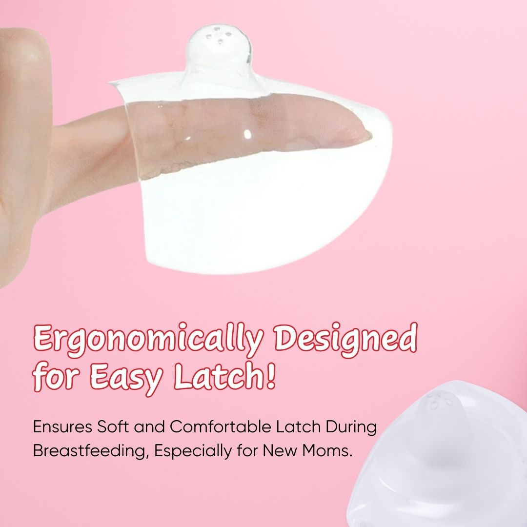 Adore Embrace Premium Super Soft Silicon Breast Shield with Storage Case-1 Pair - Pink