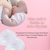 Adore Embrace Premium Super Soft Silicon Breast Shield with Storage Case-1 Pair - Pink