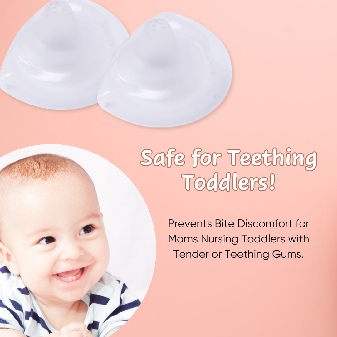 Adore Embrace Premium Super Soft Silicon Breast Shield with Storage Case-1 Pair - Beige