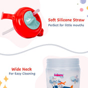 Adore Itzy Bitzy Straw Sipper with Twist & Sip Head with Twin Handle - Red