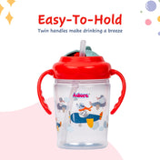 Adore Itzy Bitzy Straw Sipper with Twist & Sip Head with Twin Handle - Red
