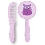 Adore Jungle Fun Baby Brush & Comb Set- Hippo