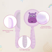 Adore Jungle Fun Baby Brush & Comb Set- Hippo