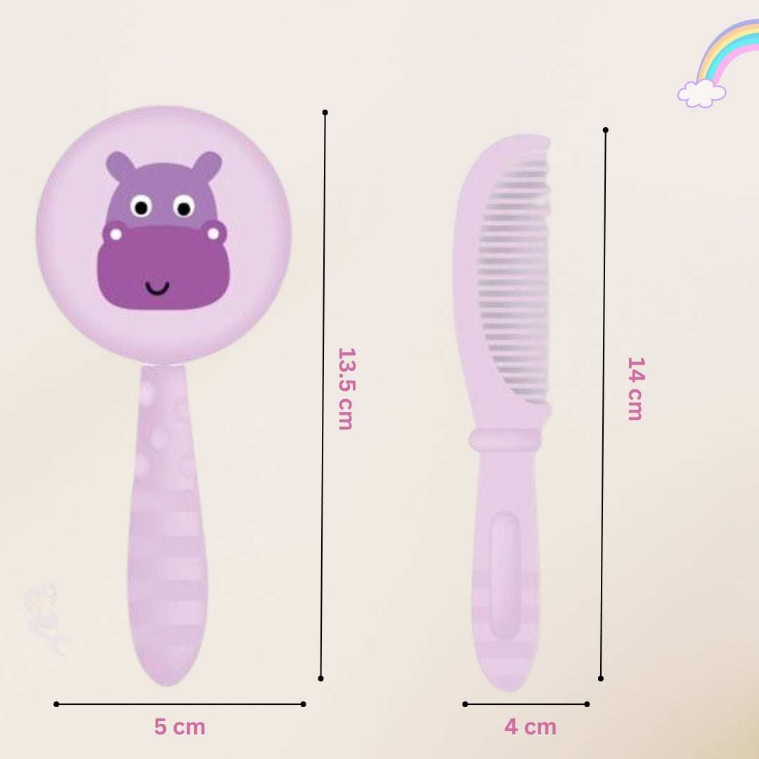Adore Jungle Fun Baby Brush & Comb Set- Hippo