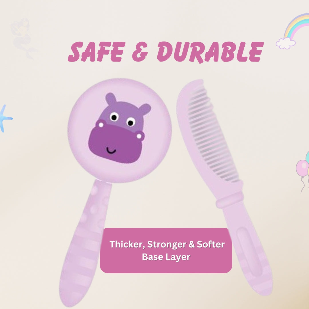 Adore Jungle Fun Baby Brush & Comb Set- Hippo
