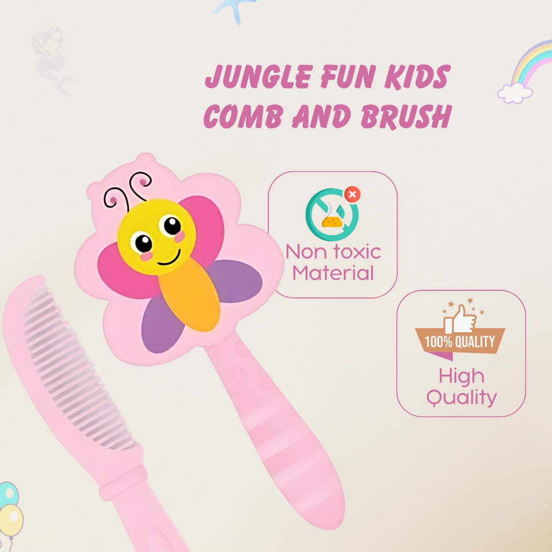 Adore Jungle Fun Baby Brush & Comb Set- Butterfly